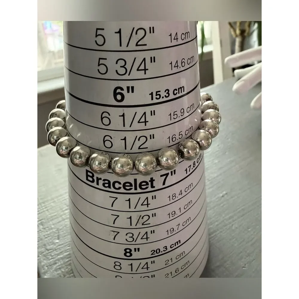 925 Sterling Silver Ball Beads Bracelet